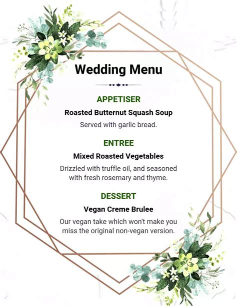 online wedding menu maker|1.5K+ Free Wedding Menu Templates .